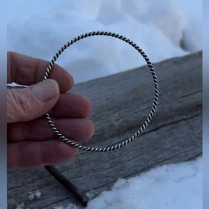Handmade .925 sterling silver twist wire bangle bracelet
